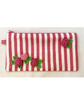 Happy Threads Pretty Cotton Storage Pouch (Pink)